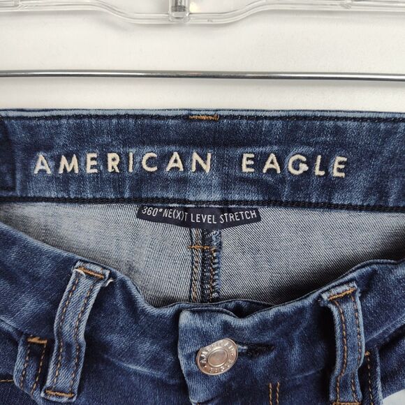 American Eagle Curvy Super Hi-Rise Jegging Women's Size 0 X-Short Blue Stretch - Picture 8 of 11